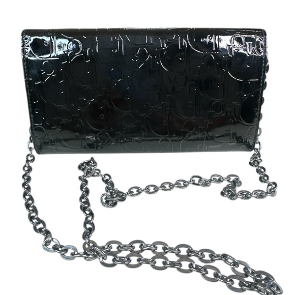 DIOR Black Patent Leather wallet with unbranded chain - Picture 1 of 9